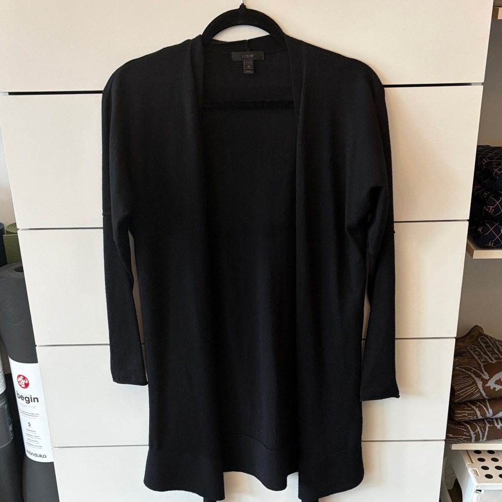 J. Crew Black Open Front Cardigan